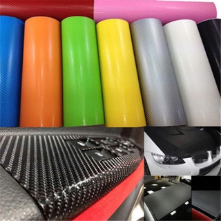 Miếng Dán Đề Can 3D Sợi CARBON Nhiều Màu 4X50" 10x127cm Cho Xe Hơi