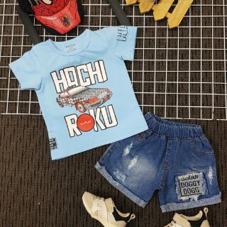 Set áo thun ,quần jean bé trai