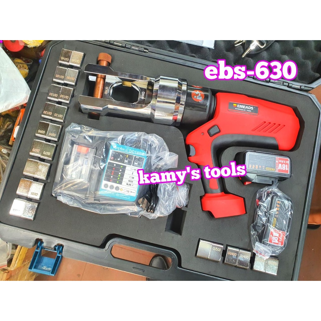 Kìm ép cos thủy lực dùng pin EMEADS EBS-630 ép nhồi, bảng điện tử