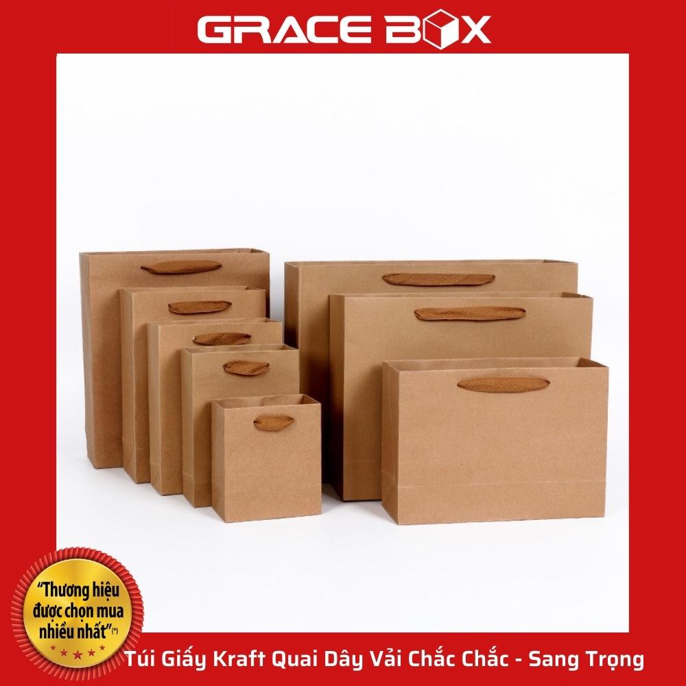 {Giá Sỉ} Túi Giấy Kraft Quai Dây Vải Chắc Chắc - Sang Trọng - Siêu Thị Bao Bì Grace Box