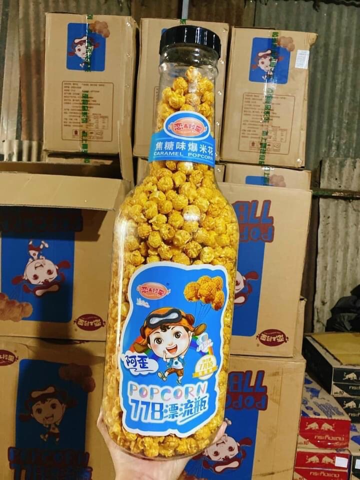 Bắp rang caramel chai khổng lồ 900gr hàng nhập khẩu