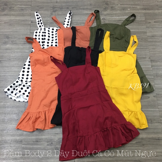 Đầm Body 2 Dây Đuôi Cá Có Mút Ngực - TK03