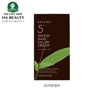 Kem nhuộm tóc thiên nhên thơm nhẹ nhàng The Face Shop Stylish 5 MINUTES Speedy Hair Color Cream Natural Brown