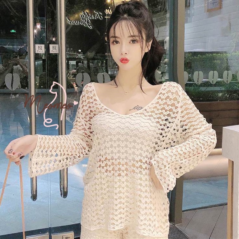 Áo lưới đi biển hình tim