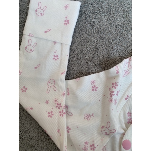 NOUS CLNB Bộ cài chéo trắng hồng hình thỏ new born