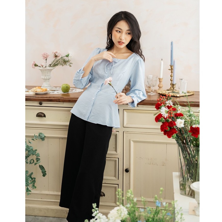 [ HÀNG CÓ SẴN] Sơ mi nữ nơ ngực NACY Top