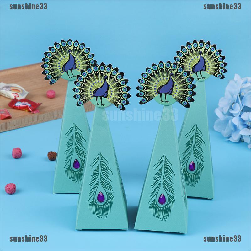 Set 20 Hộp Đựng Kẹo Hình Chim Công DIY Cho Bé