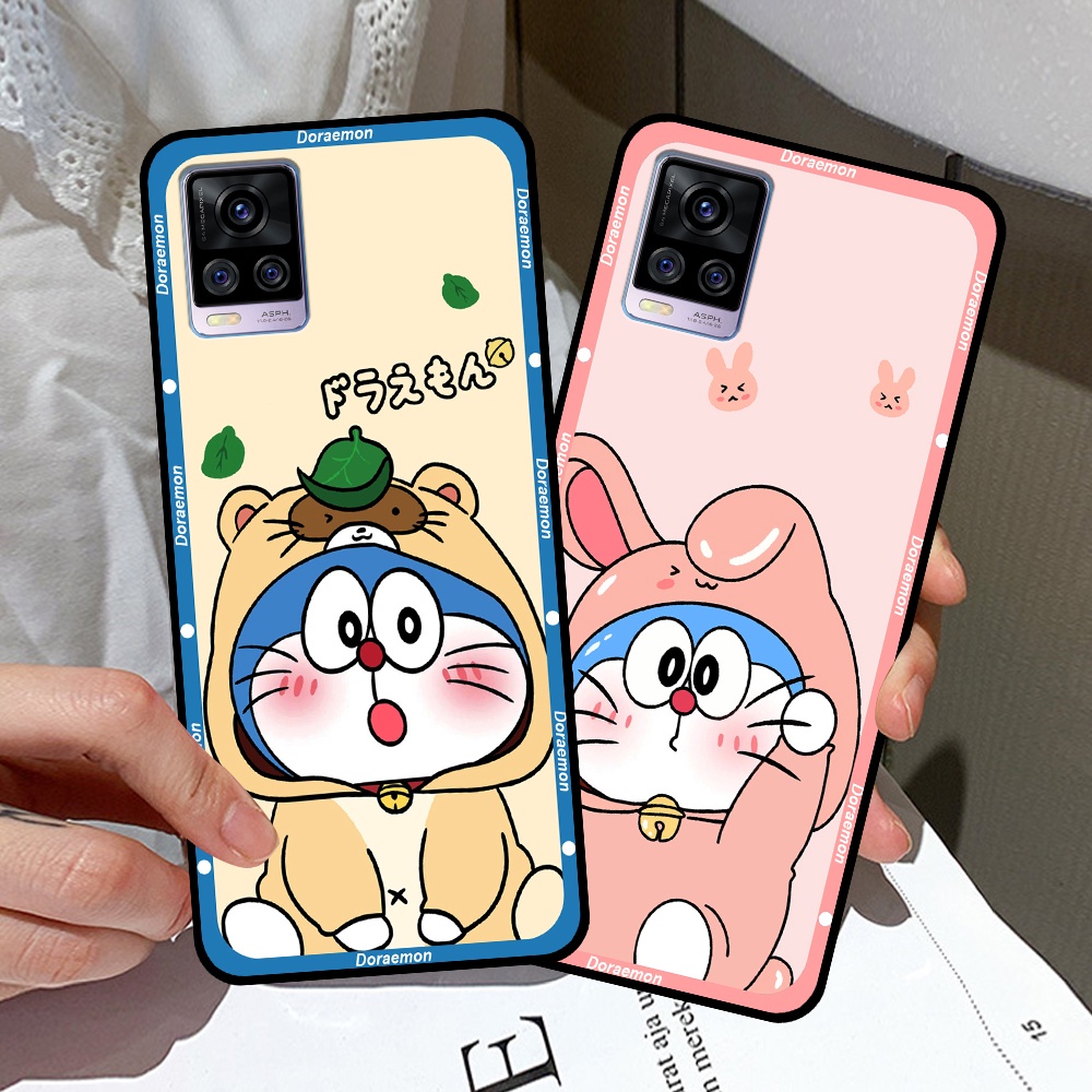 Ốp Vivo V20 in hình cặp đôi doremon, hổ, khủng long dễ thương