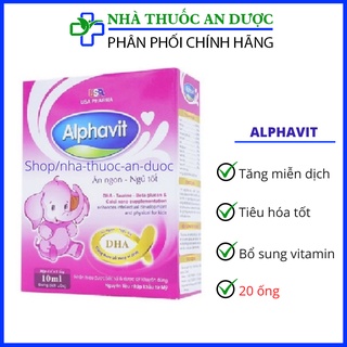 Ăn ngon ngủ tốt Alphavit Bổ sung acid amin, vitamin và các khoáng kích thích ăn ngon, ngủ tốt cho bé - 20 ống
