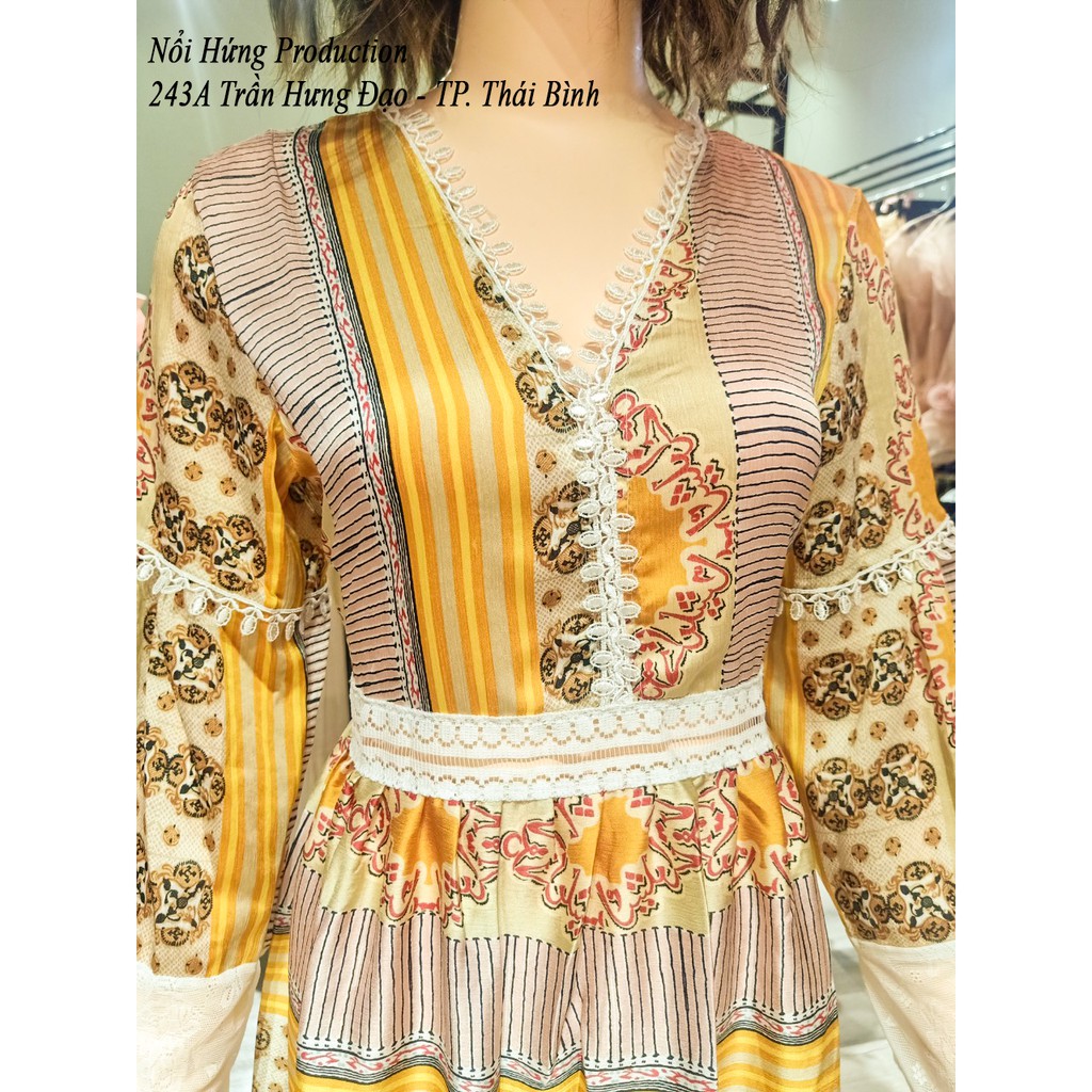 Váy đầm bigsize dáng suông maxi dài họa tiết thổ cẩm đi biển du lịch boho bohemian vintage trẻ trung niên đẹp