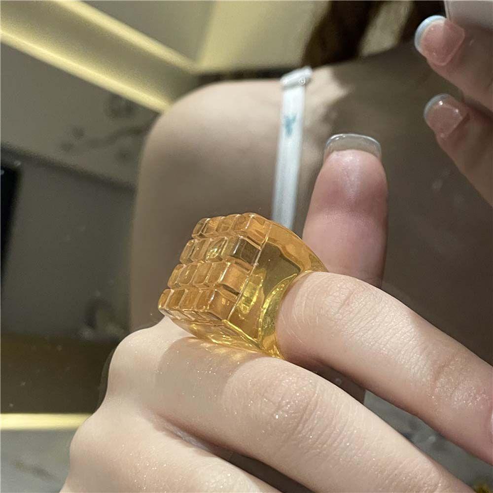QQMALL Nhẫn Resin Dễ Thương Thời Trang Hàn Quốc Cho Nữ