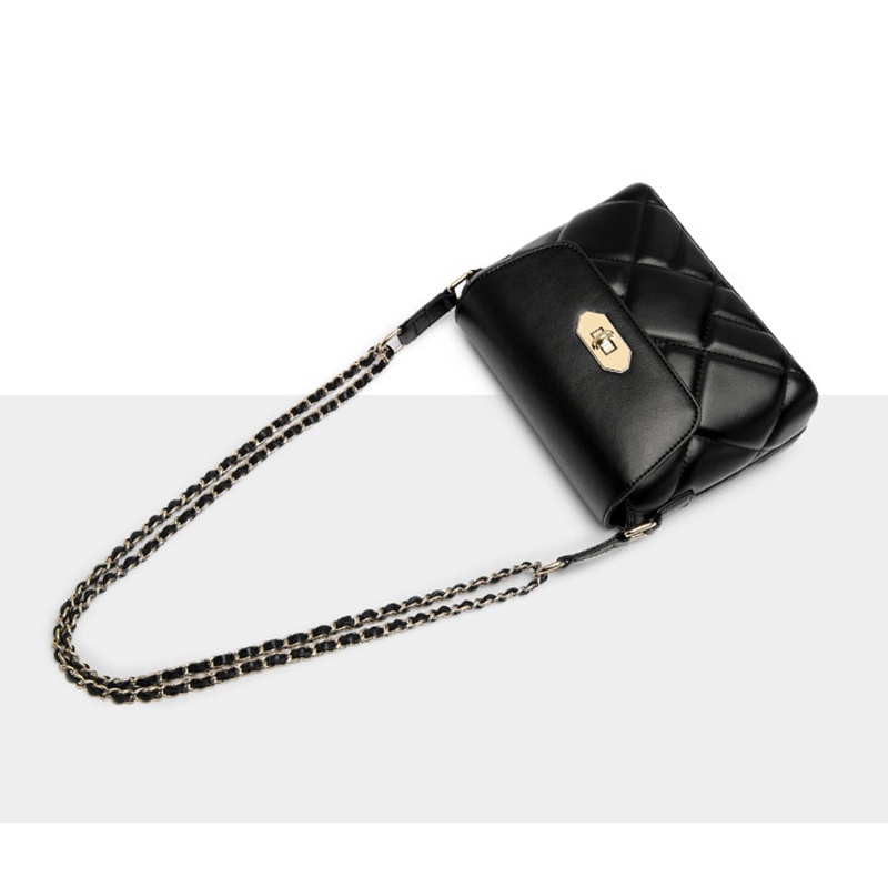 Túi xách đeo vai IELGY họa tiết hình thoi phối chuỗi xích sành điệu thời trang cho nữ