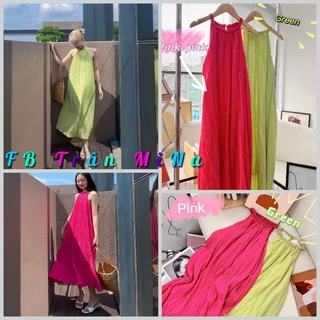 Đầm maxi cổ yếm đan dây 2 màu