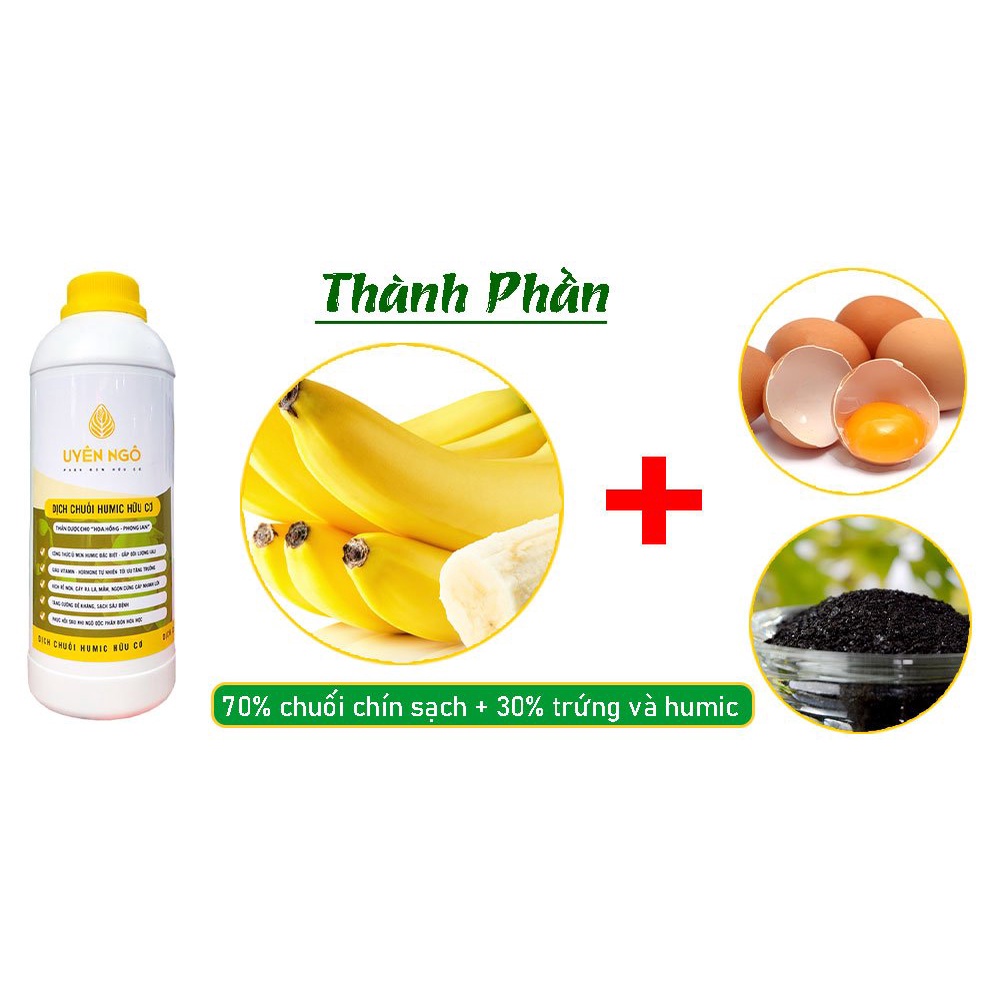 Dịch Chuối Humic Hữu Cơ 1 Lít - Dịch Chuối Thần Dược Cho Phong Lan