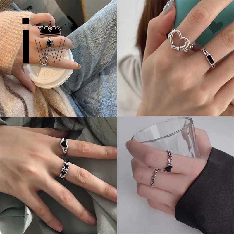 Nhẫn hợp kim hình trái tim thời trang cho nữ
