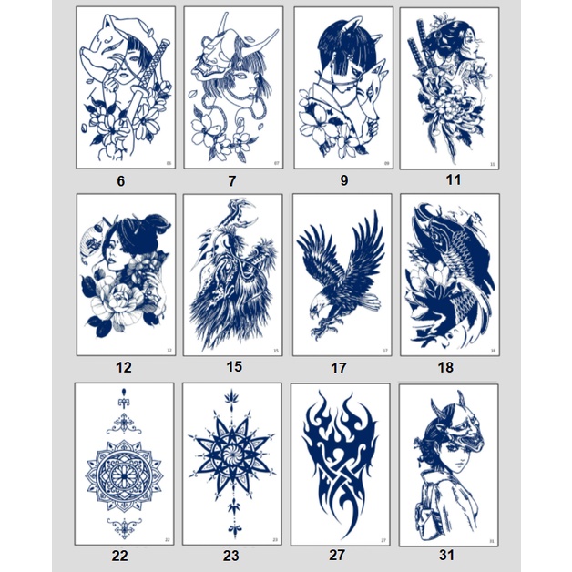 Hình xăm ẩn - xăm dán cỡ trung hiển thị sau 8h-24h. Boss tatoo size &lt;11x18cm