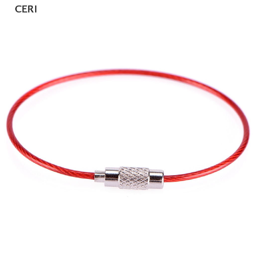 CE 5PCS Stainless Steel Wire Keychain Cable Key Ring Chains Outdoor Hiking Fashion RI