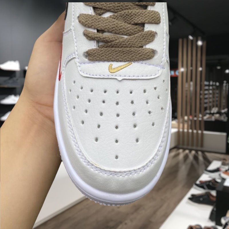 Giày thể thao AF1 custom vệt nâu,Giày sneaker air force 1 low premium white brown nam nữ cực chất dễ phối đồ 2022 | BigBuy360 - bigbuy360.vn