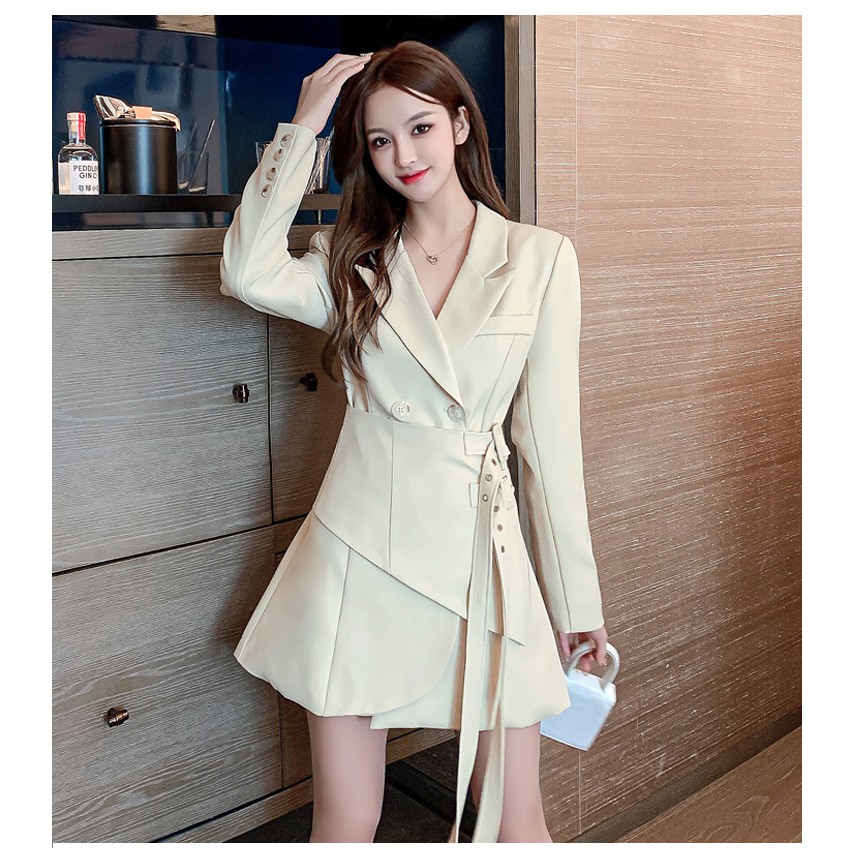 [SIÊU SALE] Đầm Vest Blazers Thắt Eo Hàng Quảng Châu Thiết Kế Phong Cách Hàn Quốc