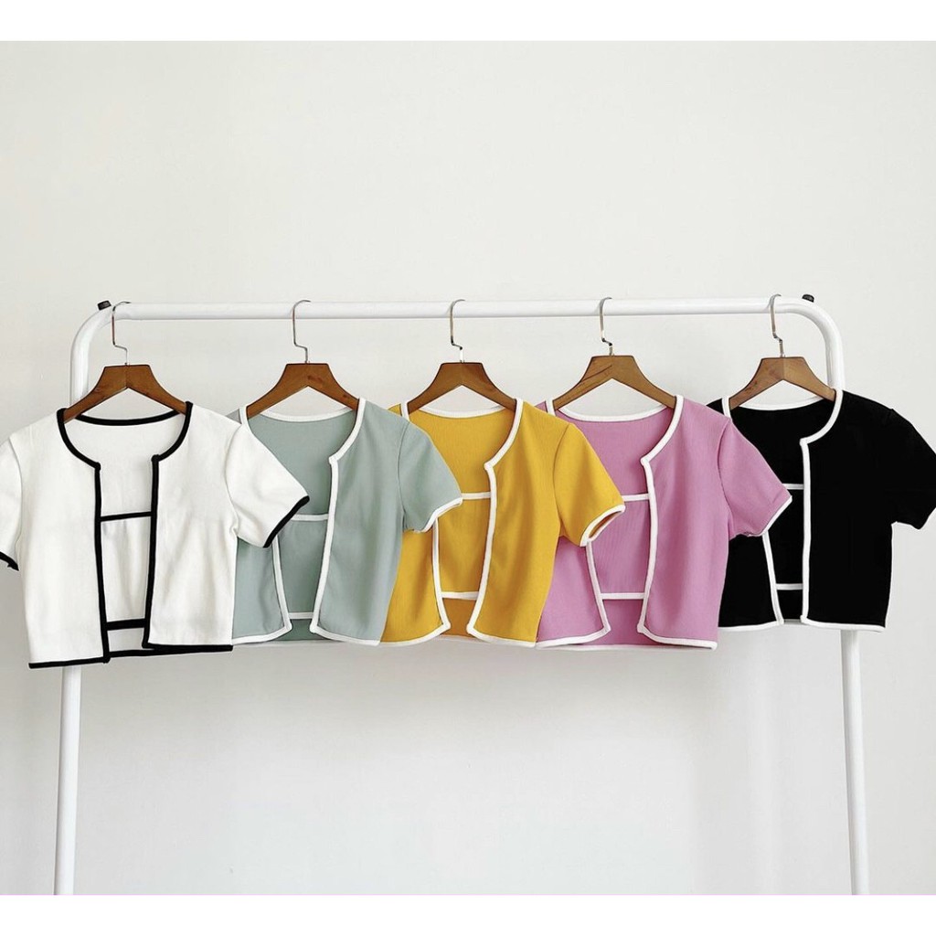 Set Áo Ống - Áo Croptop Khoác Ngoài Viền Siêu Hot