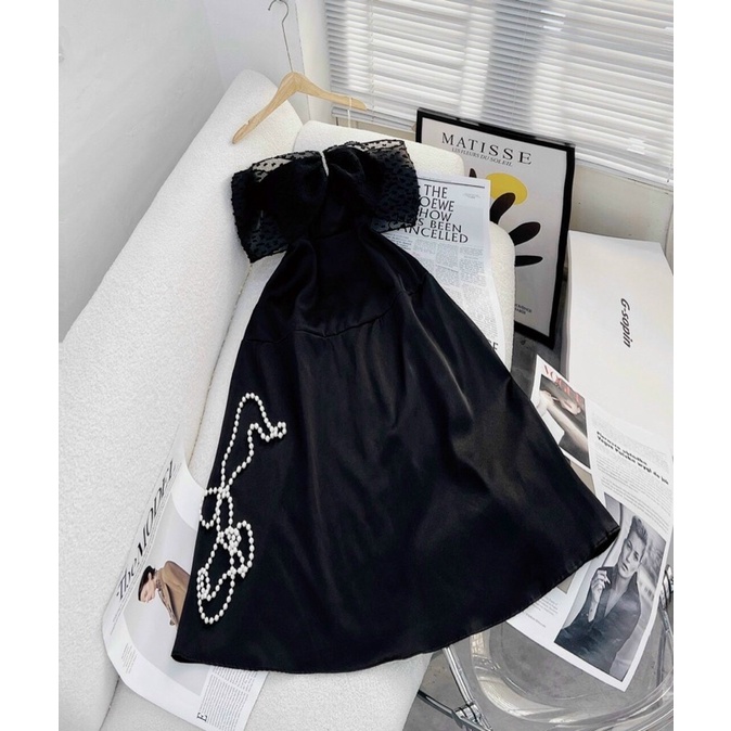 Đầm dự tiệc maxi trễ vai đính đá