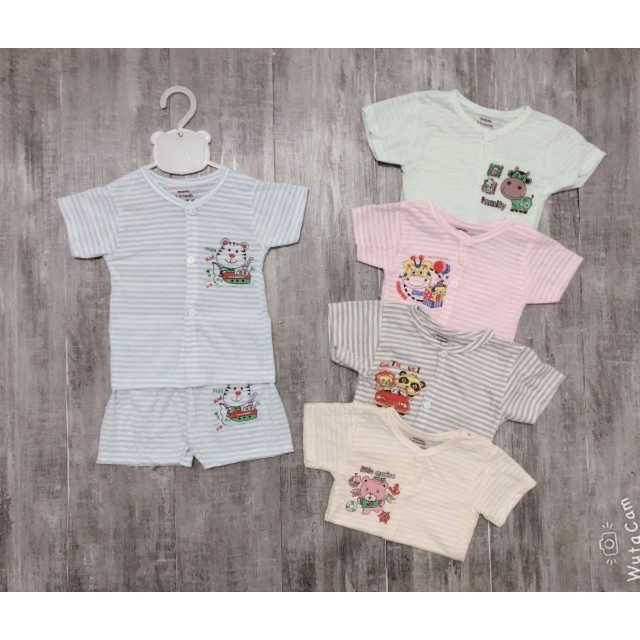 Bộ cộc kẻ Noubaby cotton mềm mát mặc hè 0-15m