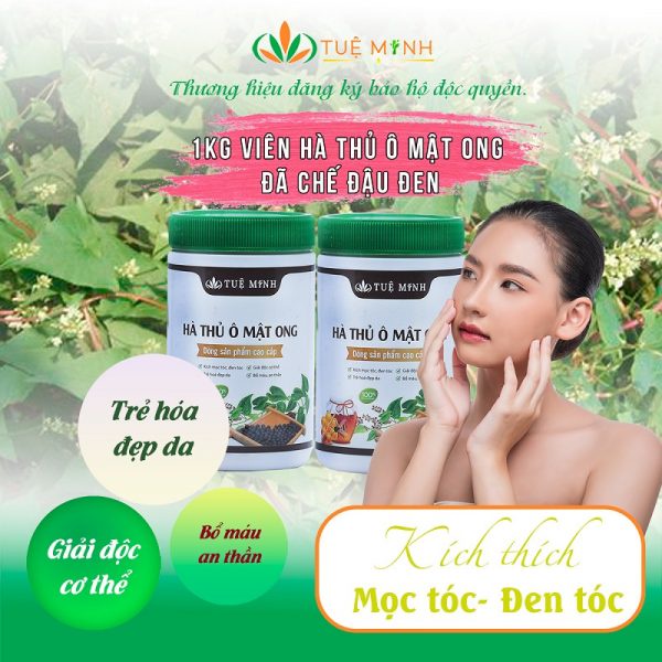 Hà Thủ Ô Mật Ong Tuệ Minh Chính hãng Cao Cấp, Viên Hà Thủ Ô kích thích mọc tóc,ngăn ngừa lão hoá, làm đẹp da