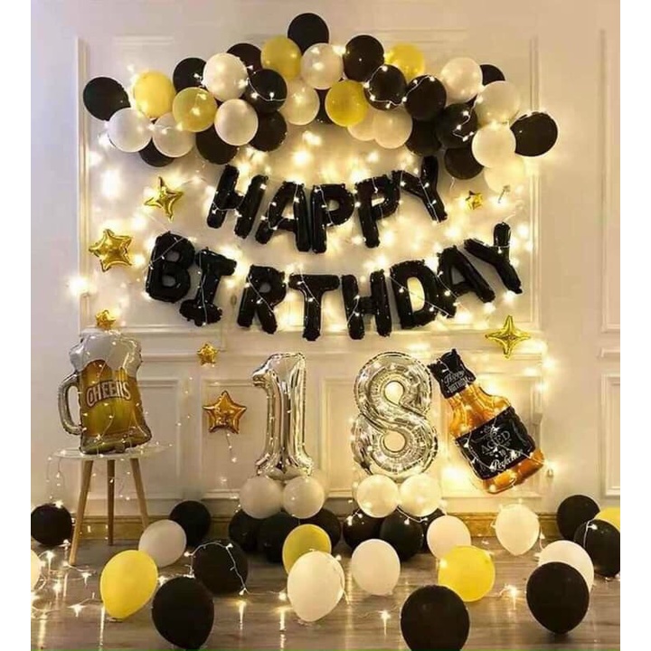 [Ảnh thật] Set trang trí sinh nhật lung linh HPBD (COMBO 60)