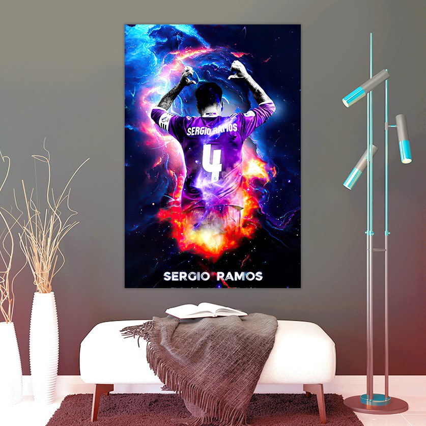 Decal Dán Tường Ramos | Decor Cầu Thủ Chất Liệu PP Chống Bay Màu Cắt Sẵn