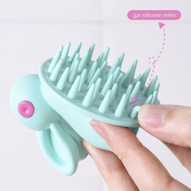 Lược Gội Đầu Massage Bằng Silicone Hình Thỏ Siêu Đáng Yêu - Lược Gội Đầu Kích Thích Mọc Tóc