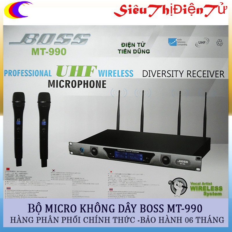 2 Micro không dây Boss MT-990 4 rau  100m