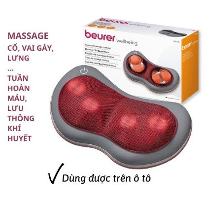 (Hàng Đức) Máy Massage shiatsu Beurer MG149 Mát Xa Cổ, Vai Gáy, Lưng, Toàn Thân, dùng được trên ô tô