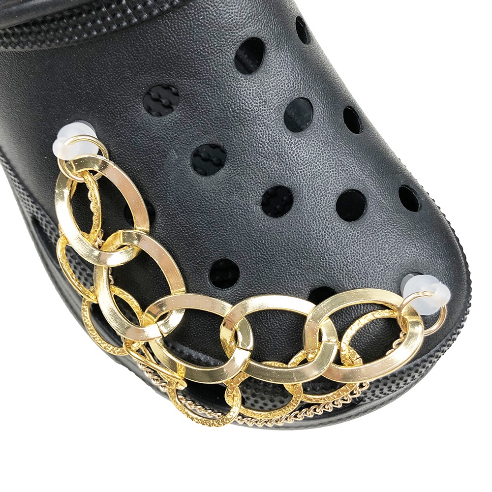 Phụ Kiện Khóa Dây Xích Bằng Kim Loại Trang Trí Giày Dép Cho Nữ