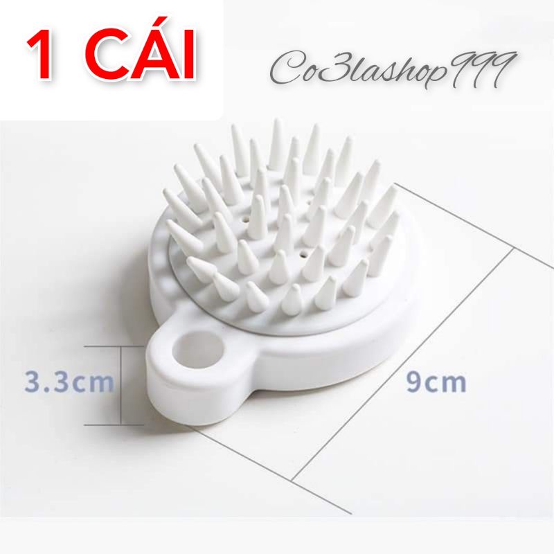 Lược gội đầu Silicone massage làm sạch da đầu màu trắng (1CÁI)