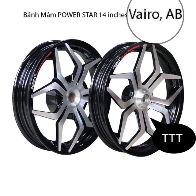 Mâm power star 14inches ab125 vison click125 vario150