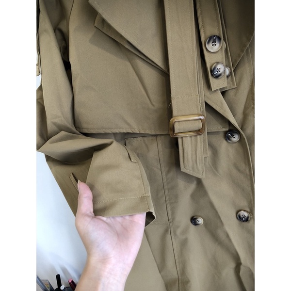 Áo mangto nữ dáng dài, áo khoác có dây buộc eo chất vải không nhăn phong cách Hàn Quốc 2021