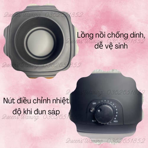 [Nồi Chống Dính] Nồi nấu sáp wax lông chống dính cao cấp Bluezoo Mẫu mới 2021 dễ vệ sinh nấu nhanh