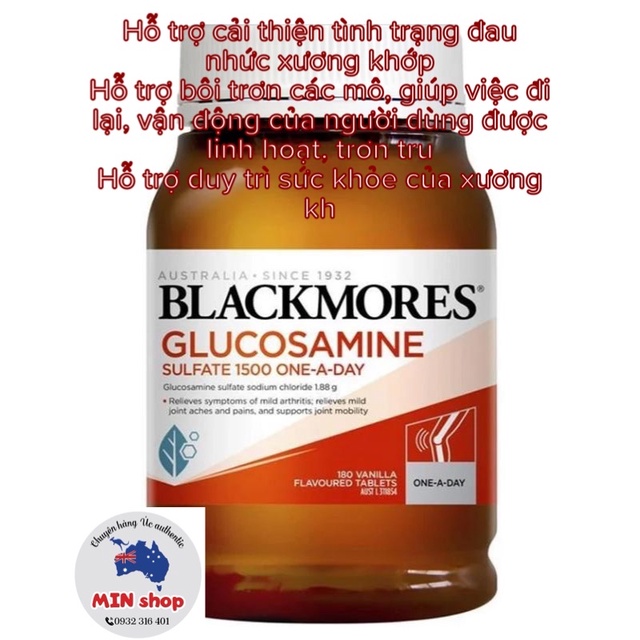 Bổ xương khớp Blackmores Glucosamine 1500mg Của Úc, 180 viên