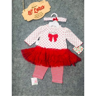 Set bộ Noel Little Me đỏ Auth cho bé gái