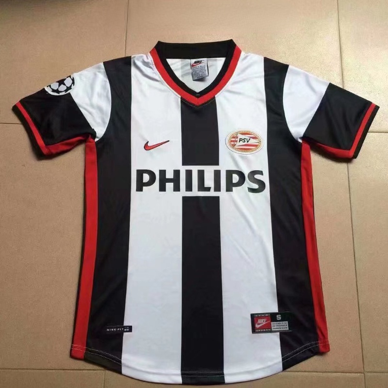 Áo Thun Bóng Đá Ngắn Tay Phong Cách Retro 1998 PSV Away Cao Cấp