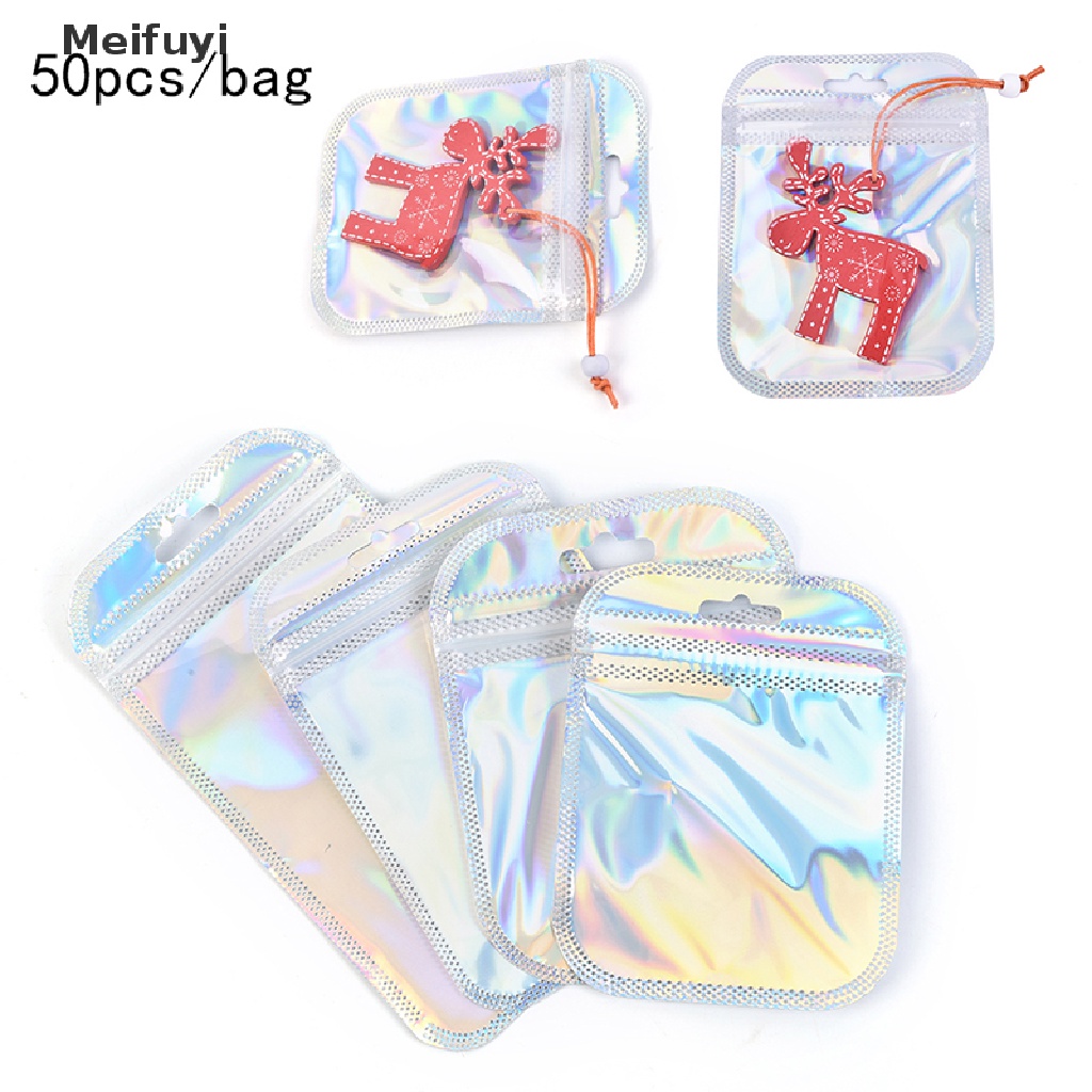 [Meifuyi] Bộ 50 Túi Zip Lá Nhôm Mylar Có Thể Đóng Lại Đựng Kẹo COD