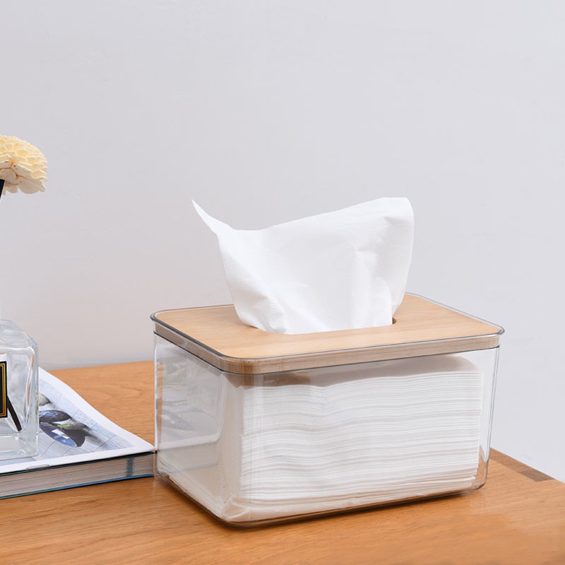 Hộp Đựng Khăn Giấy Trong Suốt Thiết Kế Đơn Giản Phong Cách Bắc Âu Cao Cấp