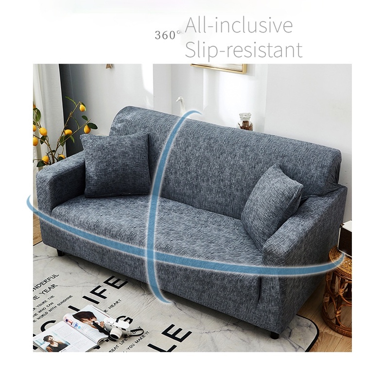 Vỏ Bọc Ghế Sofa 1 / 2 / 3 / 4 Chỗ Ngồi Co Giãn Màu Trơn Trang Trí Nhà Cửa