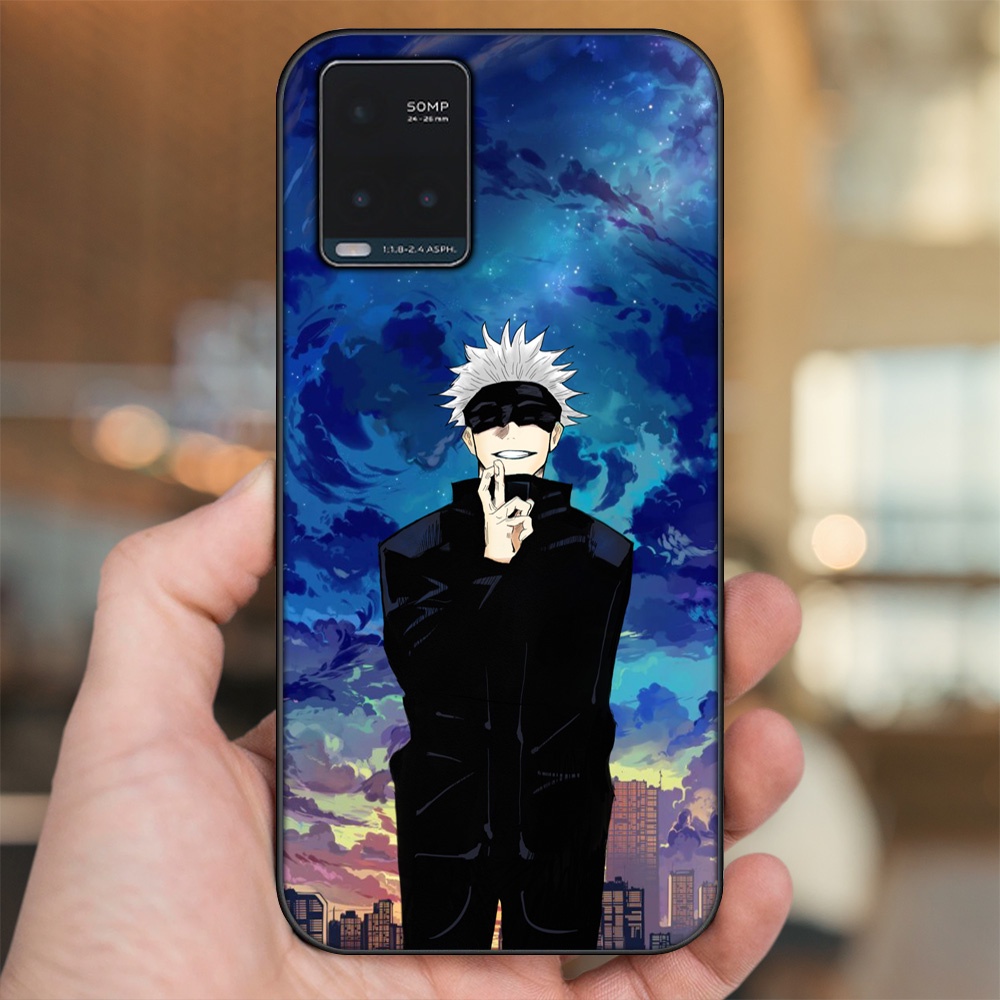 Ốp lưng Vivo Y21s, Y33s viền đen in hình Satoru Jujutsu Kaisen