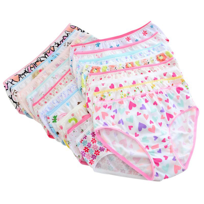 Set 6 quần lót chất liệu cotton dễ thương cho bé gái