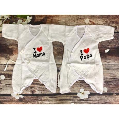 chính hãng Bộ Body Cotton I Love Mama Papa Cho Bé xịn