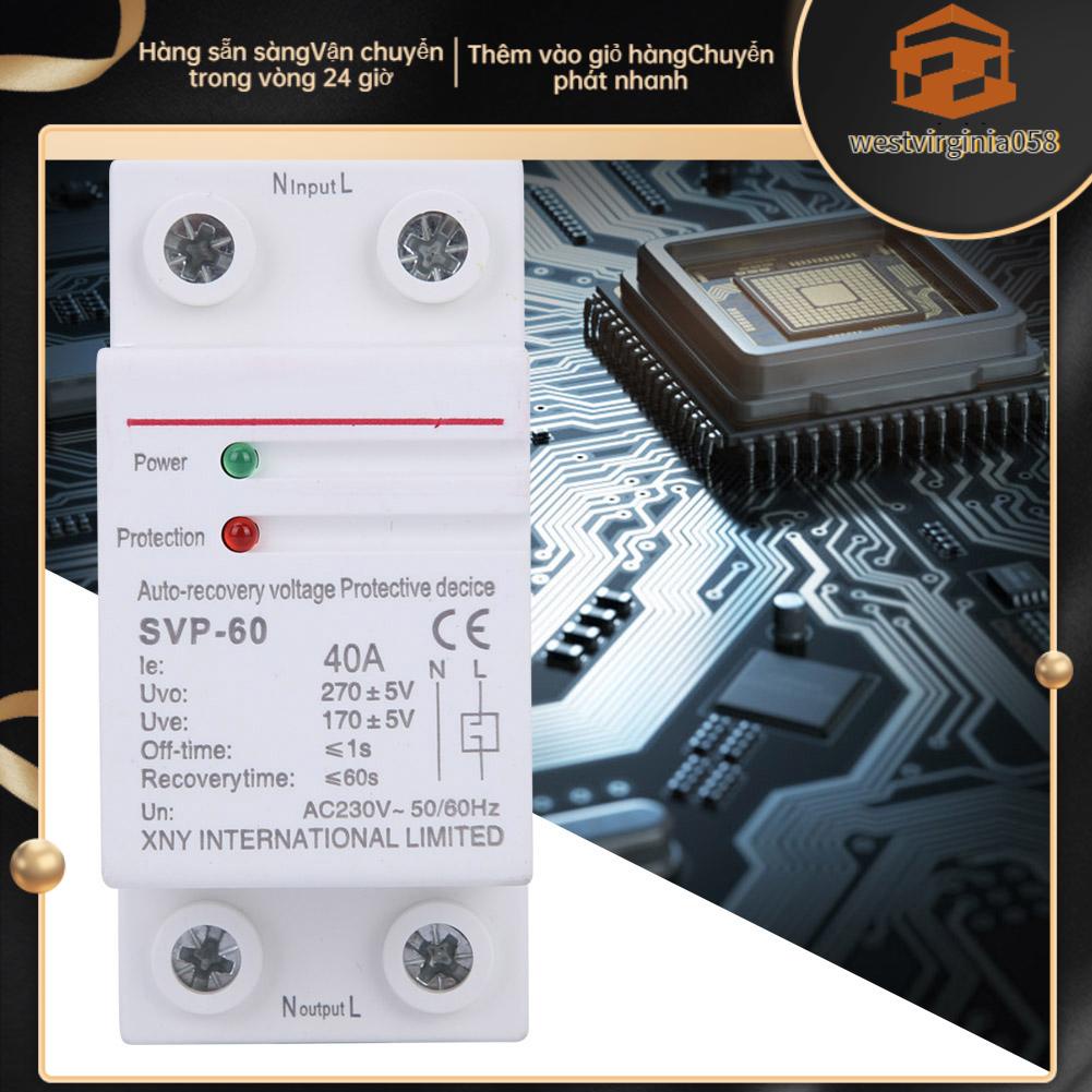Westvirginia058 Thiết bị bảo vệ quá áp &amp; phục hồi tự động 230V 40A Bộ gắn trên đường ray DIN
