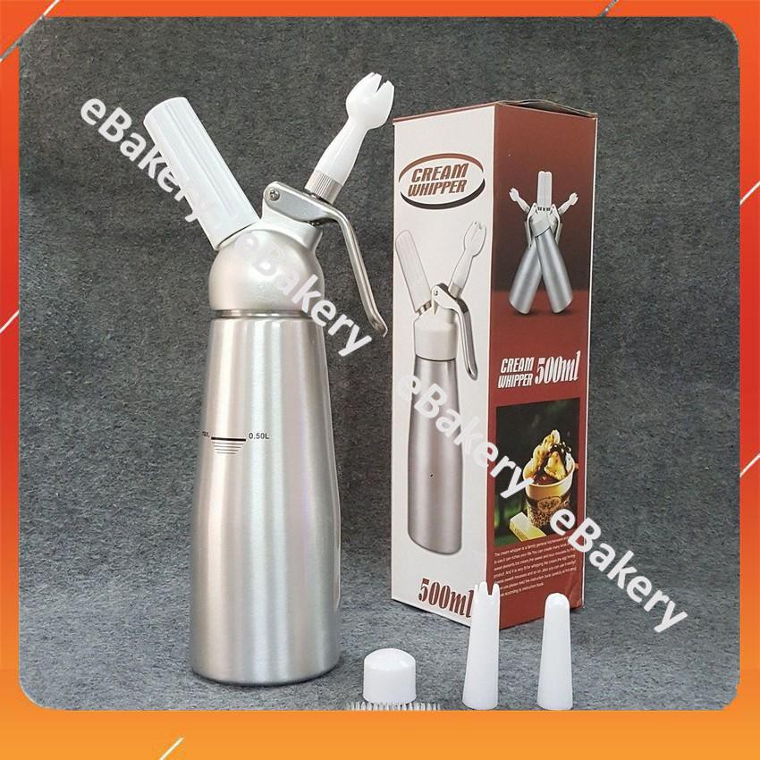 Bình xịt kem tươi Cream Whiper Mosa 0.5L, 1L hàng nhập khẩu chính hãng, chất liệu inox cao cấp siêu bền - eBakey