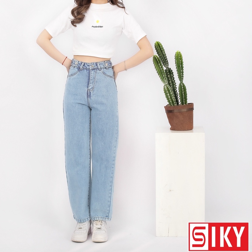 [Mã SKAMFSW175 giảm 10K đơn 50K] Quần jean ống rộng lưng cao phong cách Hàn Quốc thời trang cho nữ QJ31