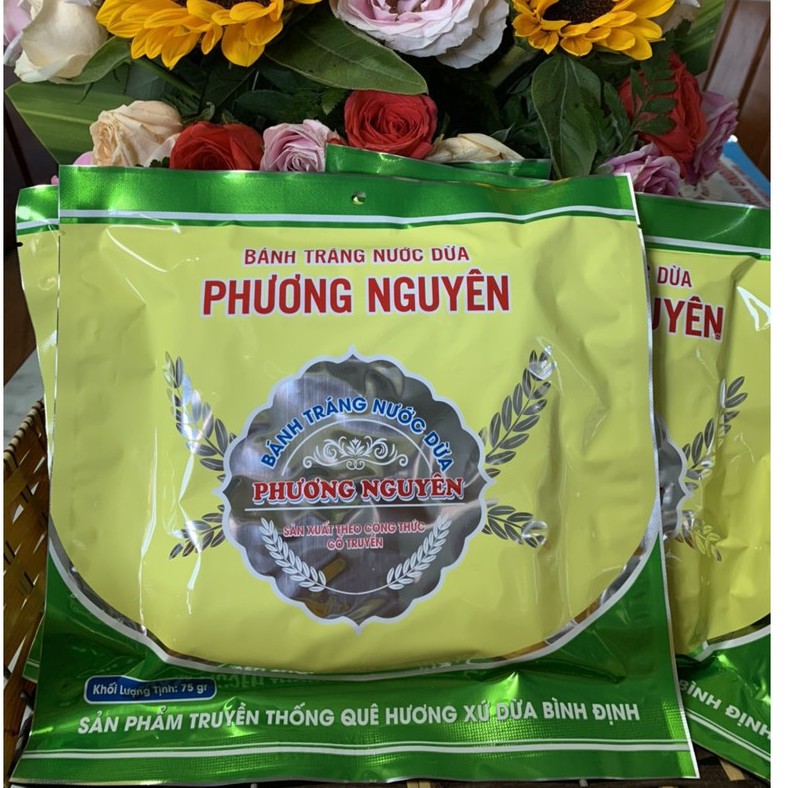 Thùng 50 bì bánh tráng nước dừa Phương Nguyên nướng sẵn 70g